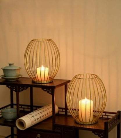 Metal Columnar Candlesticks Iron Lantern Decorations