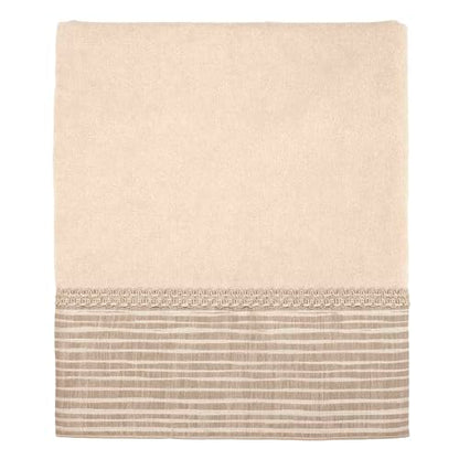 Avanti Linens - 3pc Towel Set, Soft & Absorbent Cotton Towels (Weston Collection, Beige) - color: Beige, size: 3 Pack Towels