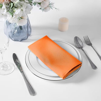 Bailarina Cloth Napkins Set of 80,17x17 inches Dinner Napkins Cloth Washable,Polyester Square Table Cloth Napkin Bulk with Hemmed Edges Ideal for Banquets, Parties and Weddings-Orange - color: Orange