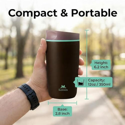12 oz coffee tumbler Insulated coffee mug with lid Slider Insulated Stainless Steel Coffee Tumbler, Travel Mug for Hot and Iced Beverages insulated travel coffee mug (black) - color: Black