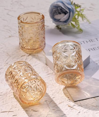 Gold Votive Candle Holders Set of 12, Tea Lights Candle Holders Glass for Wedding Table Centerpieces, Gold Candle Holder for Christmas Party Diwali Centerpieces for Table, Home Party Supplies - color: Gold