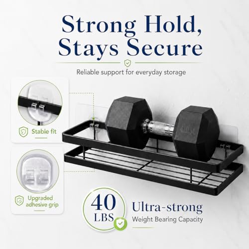 8 Pcs Adhesive Shower Caddy Replacement, Strong No Drill Adhesive Hooks | Holds 40lbs, For Bathroom Storage Shelves and Kitchen Racks, Waterproof & Transparent Strips for Tile, Glass, Smooth Walls - color: Transparent 8 PCS