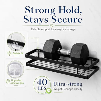 8 Pcs Adhesive Shower Caddy Replacement, Strong No Drill Adhesive Hooks | Holds 40lbs, For Bathroom Storage Shelves and Kitchen Racks, Waterproof & Transparent Strips for Tile, Glass, Smooth Walls - color: Transparent 8 PCS