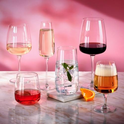 KROSNO Champagne Flutes Set of 4, 8.5 oz, Modern Collection | Drinking Glasses, Led-Free Crystal Glasses for Prosecco Sparkling Wine, Wedding Champagne Flutes, Dishwasher Safe - size: 7.4 fl oz (Set of 4)