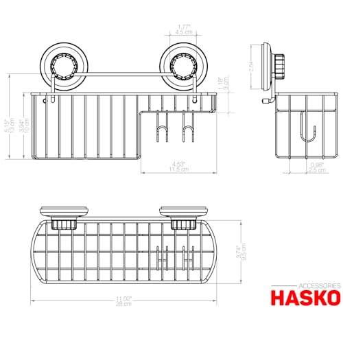 HASKO 2 Pack Shower Caddy Suction Cup with Hooks & Soap holder, Includes 2 Soap Savers, Shower Shelf, Bathroom Storage Organizer, Rustproof Shampoo Holder, Bronze - color: Bronze (2 Pack)