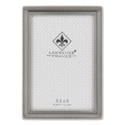 Lawrence Frames Bead Border Design, 3.5x5, Pewter - color: Pewter, size: 3.5x5