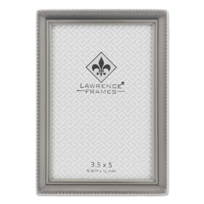Lawrence Frames Bead Border Design, 3.5x5, Pewter - color: Pewter, size: 3.5x5