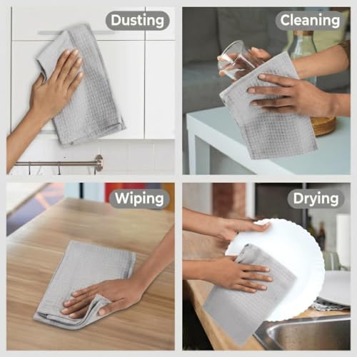 Urban Villa Kitchen Towels Cotton Dish Towels 20”x30” (Set of 6) Smoke - color: 063 Smoke, size: 18" x 28" (Set of 6)
