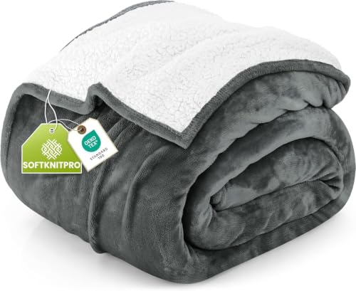 Utopia Bedding Sherpa Blanket Twin Size (Grey, 90x66 Inches) - Soft Lightweight Plush Fleece Reversible Blanket for Bed, Sofa, Couch, Camping and Travel - color: Grey, size: Twin (90x66 Inch)