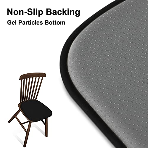 Shinnwa Dining Chair Cushions 4 Pack, Non Slip Indoor Chair Pads, U-Shaped Kitchen Seat Cushions, Set of 4, 15 x 16 Inches, Black - color: Black