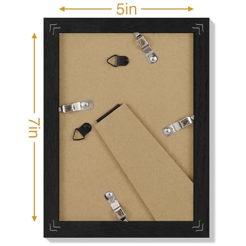 Vittanly 5x7 Picture Frames Set of 12, Wall & Tabletop, Black&Brown&White | Display Pictures 4x6 with Mat or 5x7 without Mat, Small Photo Frames, Engineered Wood with Shatter Resistant Plexiglass - color: Black&Brown&White, size: 5x7