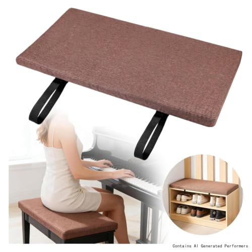 Piano Bench Cushion, Linen Fabric, Non-Slip Washable, Indoor Shoe Bench Pad for Swing, Bay Window, Dining Room,30 x 14 x 2 Inches