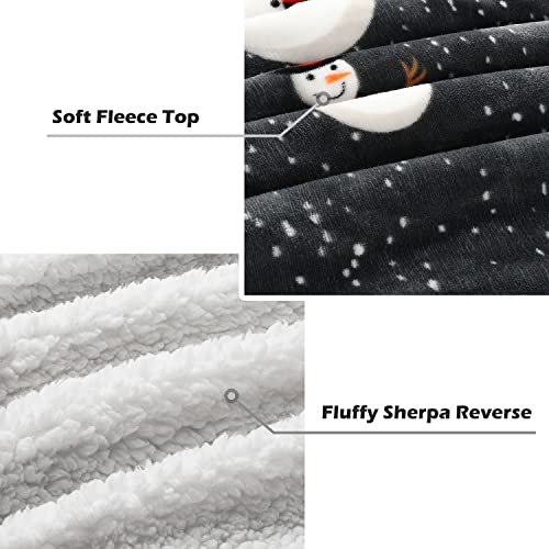 Catalonia Snowman Blanket, Holiday Theme Sherpa Fleece Throw, Blanket for Couch and Bed, Christmas Blanket | Super Soft, Comfy, Cozy, Fluffy, Warm | 60x80 inch, Grey - color: Snowman, size: 60"x80"