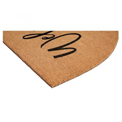 Calloway Mills 114602436 Half Round Cursive Welcome Doormat, 24"x36" - color: Black, size: 2' x 3' (Semicircular)