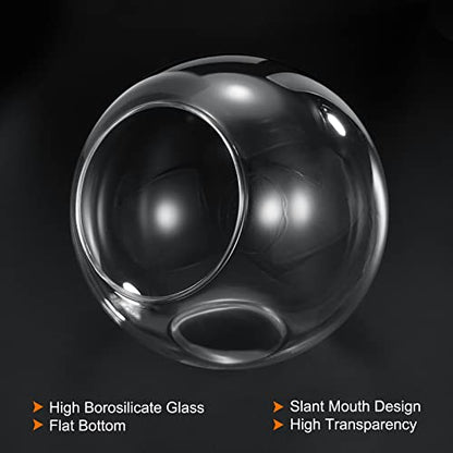 PATIKIL Round Globe Terrarium Air Plant Planter, 4.8 Inch Clear | High Borosilicate Glass, Table Decorations, for Succulent, Tillandsia - size: 4.8 Inch