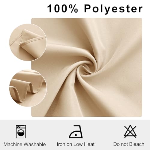 Cloth Napkins Set of 6, 18 x 18 Inch, Washable Beige Dinner Napkins with Hemmed Edges for Restaurant, Wedding and Holiday - color: Beige, size: 18" x 18" (Set of 6)