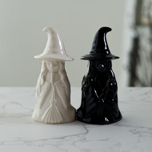 Pacific Giftware Mystical White and Black Witch Salt and Pepper Shakers