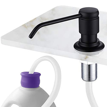 Gagal Soap Dispenser (Matte Black) and Extension Tube Kit for Kitchen Sink, Complete Brass Pump with 40" Silicone Tube Connect to The Bottle Directly, Say Goodbye to Frequent Refills - color: Matte Black