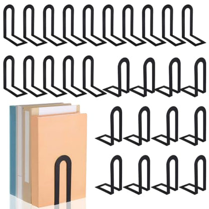 30 Pcs 12 Pcs Metal BookEnds Shelves,Black,5.5 * 3.75 * 2.25inch - color: Black, size: 5.5*3.75*2.25inch