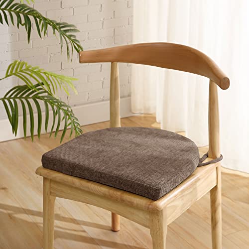 Chair Cushions 100% High Density Memory Foam Pads U Shaped 17" x 16"Non Slip Skid Rubber Back Seat Cover, 4 Pack, Coffee Brown - color: Coffee Brown, size: 4 Count (Pack of 1)