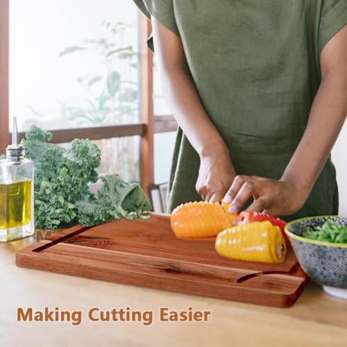 AIDEA Wood Cutting Board, Wooden Cutting Boards for Kitchen, Acacia Wood Chopping Board Set of 3 with Deep Juice Groove, for Meat, Vegetables, and Fruit - color: Brown