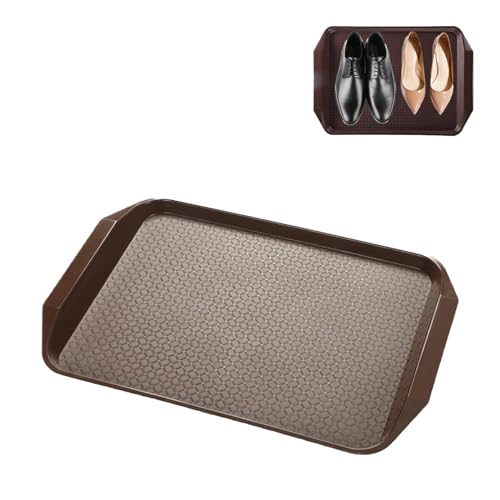 Boot Tray 3 Pack Plant Trays Wet Shoe Tray for Garden, Bedroom, Entrance Area, Garage Boot Tray,Brown - color: Brown