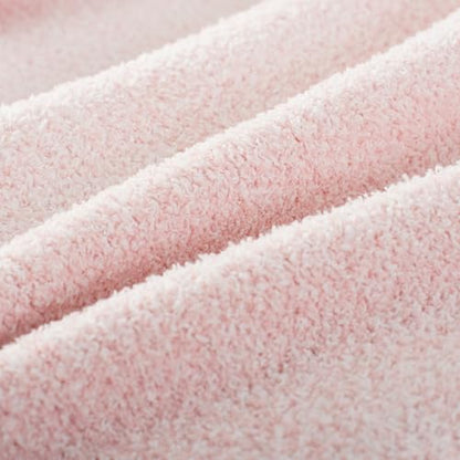 Carriediosa Heather Throw Blanket 60x80, 400GSM Ultra Soft Microfiber | Dusty Pink, Fuzzy Fluffy Cozy Plush Knit Knitted Throws, Lightweight Cute Preppy Fall Blankets for Couch, Bed - color: Heather - Dusty Pink, size: 60" X 80"