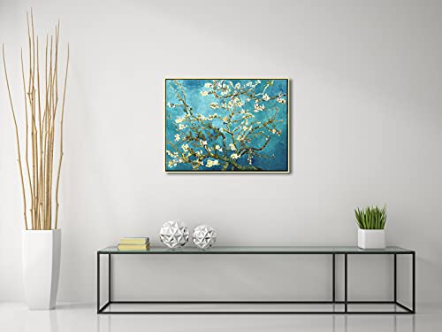 Wieco Art Framed Wall Art Giclee Canvas Prints of Almond Blossom by Vincent Van Gogh Paintings Reproduction Abstract Artwork for Wall Decor - size: 32"L x 24"W