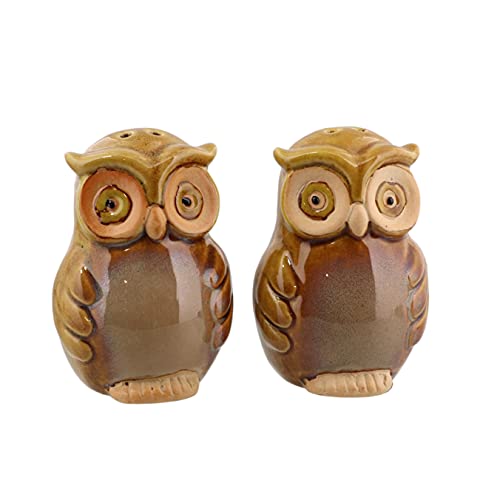 Ceramic Owl Salt and Pepper Shaker Collectors Kitchen Décor - Green - color: Owl Green