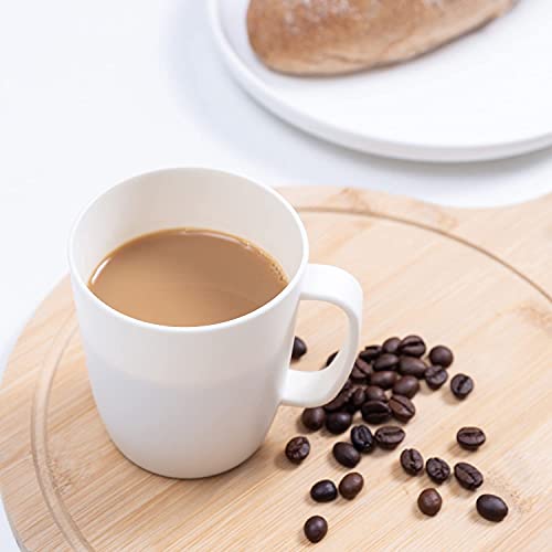 Coffee Mugs Set of 5,10 Ounce,3 Basic Colors | Unbreakable Plastic Coffee Cups Set with Handle, Reusable Plastic Mug Dishwasher Safe