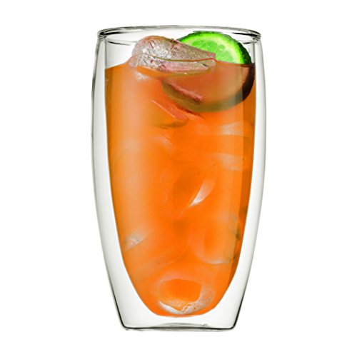 Bodum 15oz Pavina Double Wall High-Heat Borosilicate Glass, Set of 2, Clear - size: 15 oz, style: Set of 2