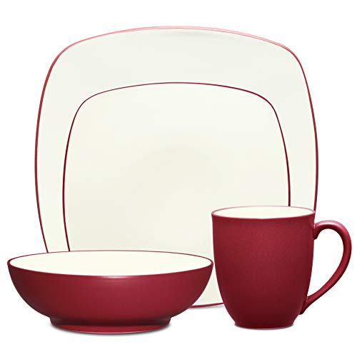 Noritake Colorwave Raspberry 4-Piece Square Place Setting, Service for 1 - color: Raspberry