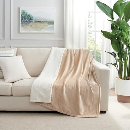 Arkwright Sherpa Fleece Throw Blanket - Plush Fluffy Warm Reversible Soft Sherpa Throw Blanket for Home, Couch, Sofa, Bed, Camping and Travel, 50x60 in, Tan - color: Irish Cream Tan, size: Throw (50x60) Pack of 1
