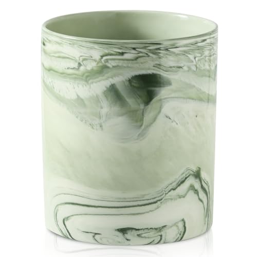 7.2 inch Large Utensil Holder for Kitchen Counter, Marble Utensil Crock Spatula Holder for Countertop Cooking Tools Storage Caddy Farmhouse Kitchen Decor (Marble-Green) - color: Marble green, size: 7.2inch
