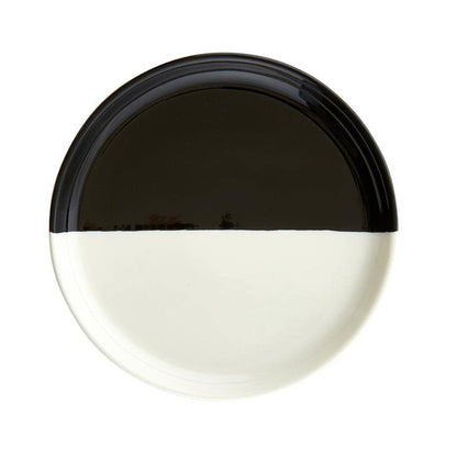 Santa Barbara Design Studio Appetizer/Dessert Plates TableSugar Dipped Ceramic Tapas Plates, Set of 4, Black | White - color: Black/White, size: Set of 4