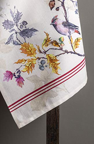 Maison d' Hermine Kitchen Towels Set of 3 Reusable 100% Cotton 27.50" x 20" | Cloth Tea Dish Towels Absorbent with Hanging Loop for Kitchen Dining Hotel Home Thanksgiving Christmas - Equinoxe - Beige - color: 023 - Equinoxe - Beige