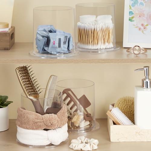 STORi Bella 2-Pack Headband and Scrunchie Holder | Clear Plastic Organizer Display Stand | Holds Hair Ties, Accessories, and Jewelry | Made in USA - style: Headband Holder Set of 2