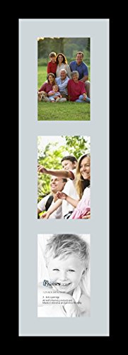 ArtToFrames Collage Photo Frame Single Mat with 3-4x6 Openings with Satin Black Frame and Baby Blue mat. - color: 3 - 4x6 - (2136), size: Baby Blue