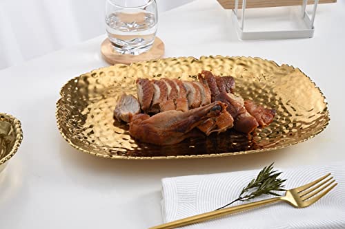 Pampa Bay Golden Millennium 14 x 9-inch Serving Platter, Gold - color: Gold