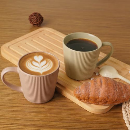 Ceramic Coffee Mugs 14 oz, Set of 6 Coffee Cups with Handle | Stoneware Mugs for Tea Milk Latte Dishwasher&Microwave Safe Multi-color Latte Mug Enamelware Mugs