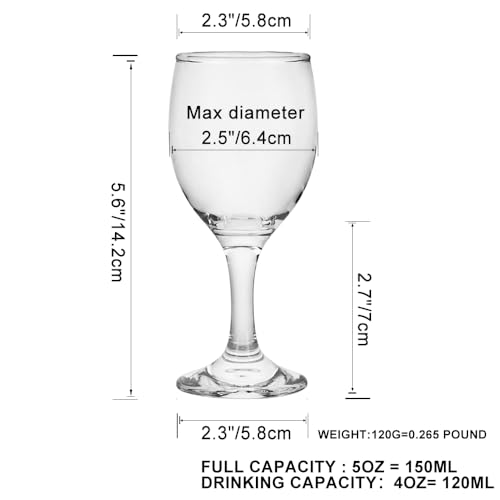HEIGHT 5.6 Inches 120ML 4 Ounce - Set of 12 Classic Red Small Wine Glasses Durable Clear White Lead-free Glass Cup For Party (Glass, 12Pcs4OZ) - color: 12Pcs4OZ