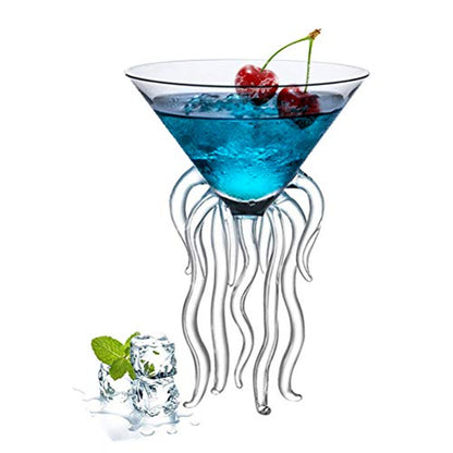 GAOGAO Octopus Cocktail Glass Creative Drinkware Bar Goblet Tools Snifters (Huge 2 Transparent) - color: Huge 2 Transparent (250ml), size: 8.5 Ounces