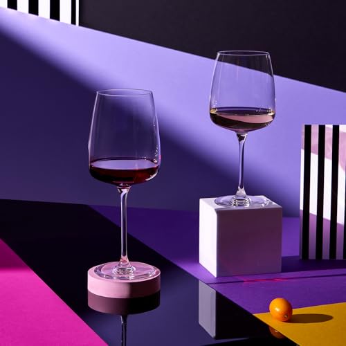 Krosno Red Wine Glasses Set of 4, 20.3 oz, Modern Collection | Large White Wine Glasses, Rosé, Cocktails, Aperol, Water, Lead-Free Crystal, Dishwasher Safe, Idea Reaglo - size: 25.4 fl oz (Set of 4)