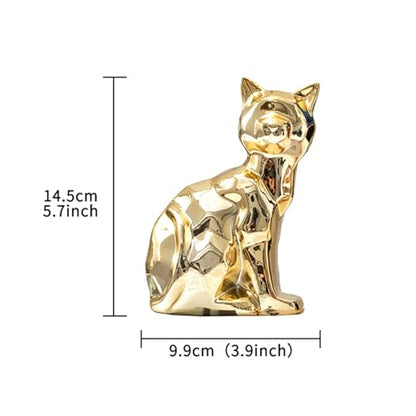 Abstract Thinker Figurine Cat Statue Human Sculpture Collectible Resin Ceramic Modern Art Decorative Suitable for Living Room Office Shelf Desk