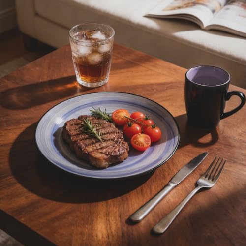 Stoneware Sonoma 56pc Dinnerware Set, Black + Speckled Spin Wash Cobalt - color: Cobalt