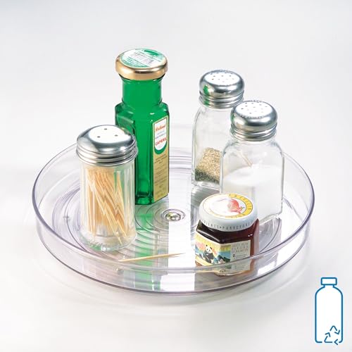 iDesign 9-Inch Lazy Susan Organizer | Small Turntable, For Cabinet or Pantry, Clear - size: 9 Inch, style: Pack of 1