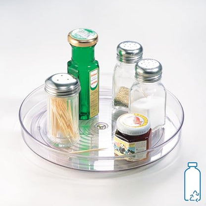 iDesign 9-Inch Lazy Susan Organizer | Small Turntable, For Cabinet or Pantry, Clear - size: 9 Inch, style: Pack of 1