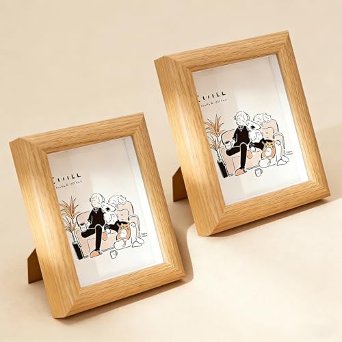 2x3inch Mini Picture Frames Set of 2,Wood Photo Frame for Fujifilm Instax