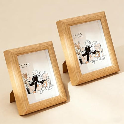 2x3inch Mini Picture Frames Set of 2,Wood Photo Frame for Fujifilm Instax