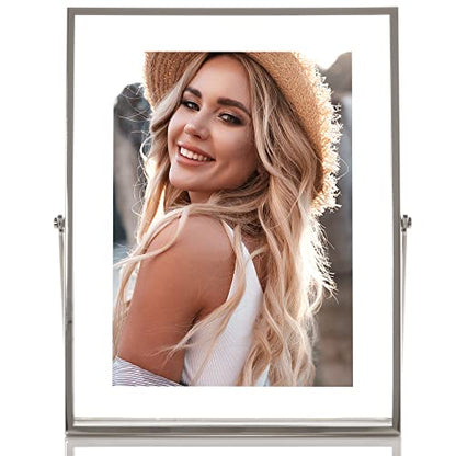 Lawrence Frames Metal Easel Float Picture Frame, 5x7, Silver - color: Silver, size: 5x7